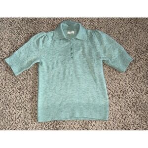 Lauren Conrad Women's‎ Green Collared Henley Sweater Size Small